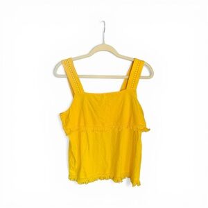 J. Crew Golden Yellow Women's Square-Neck Tassel Tank Top Size S